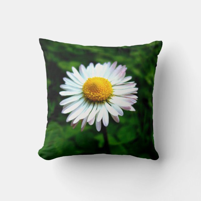Lone Daisy Throw Pillow (Front)