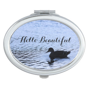 Lone Duck Hello Beautiful Wildlife Lake Photo Makeup Mirror
