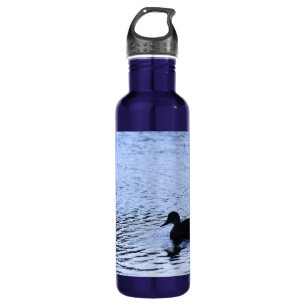 Lone Duck Wildlife Lake Water Ripples Photography Bottle
