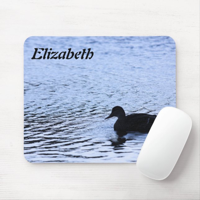 Lone Duck Wildlife Lake Water Ripples Photography Mouse Pad (With Mouse)