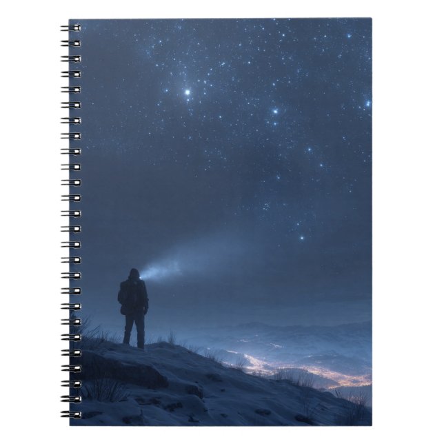 Lone Explorer Starry Night Notebook (Front)