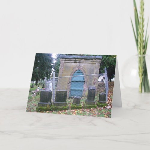 Lone Fir Cemetery Mausoleum Halloween Card