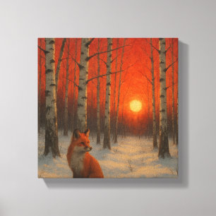 Lone Fox in winter Canvas Print