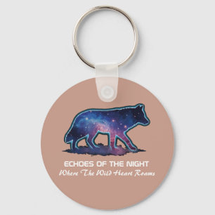 Lone Galaxy Wolf Silhouette (Echoes of the night) Keychain
