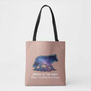 Lone Galaxy Wolf Silhouette (Echoes of the night) Tote Bag