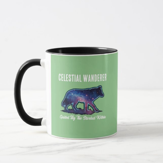 Lone Galaxy Wolf Silhouette Mug (Left)
