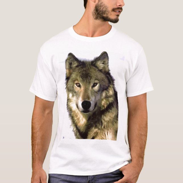 Lone Grey Wolf Look - Leadership Motivational T-Shirt (Front)
