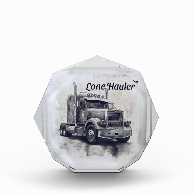 "Lone Hauler – Bold Charcoal Bobtail Truck Art Pri Photo Block (Front)