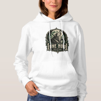 Lone Howl Gothic Wolf Full Moon Wild at Heart Hoodie