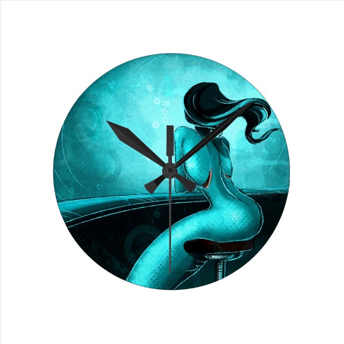 Lone Mermaid Wall Clocks