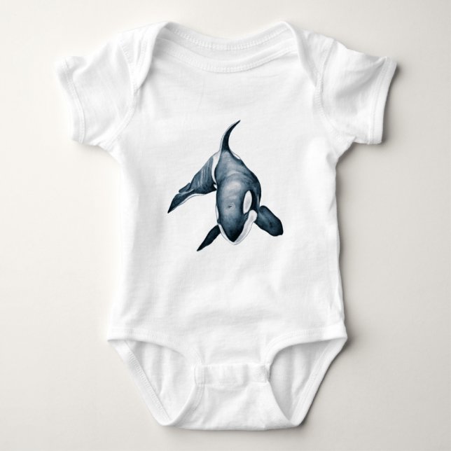 Lone Orca Whale Baby Bodysuit (Front)