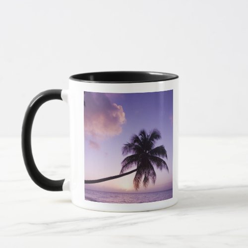 Lone palm tree at sunset Coconut Grove beach Mug