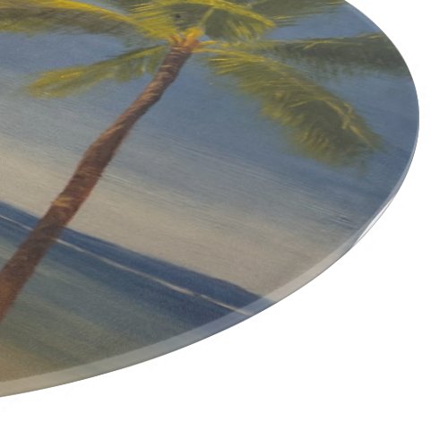 Lone Palm Tree on the Beach by Gary Poling Cutting Board