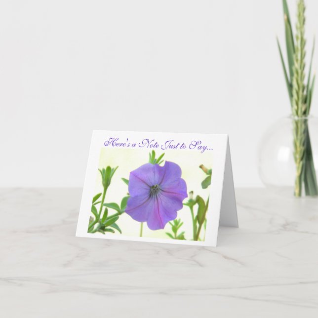Lone Purple Petunia Card (Front)