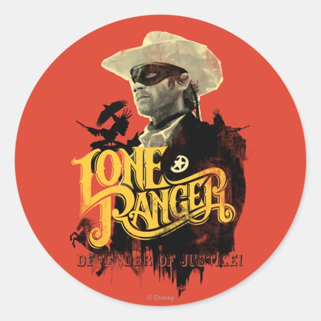 Lone Ranger - Defender of Justice! 2 Classic Round Sticker (Front)