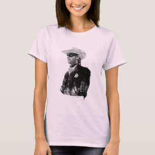 Lone Ranger John Reid - Black and White T-Shirt