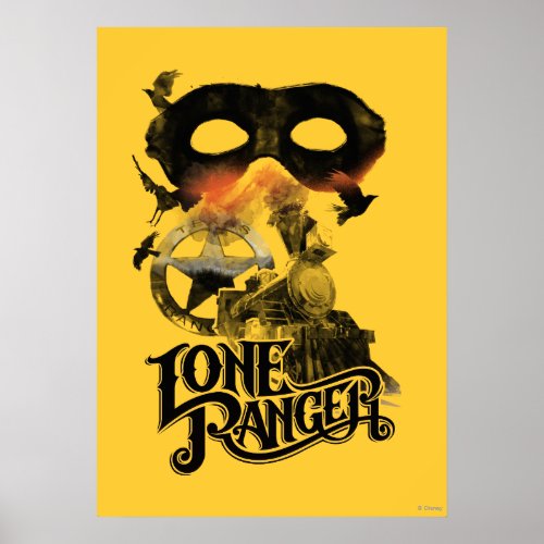 Lone Ranger Train and Mask Poster