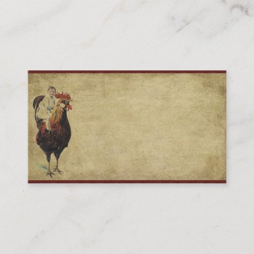 Lone Red Rooster- Prim Biz Cards Business Cards