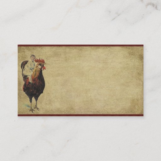 Customizable Lone Red Rooster- Prim Biz Cards Business Cards