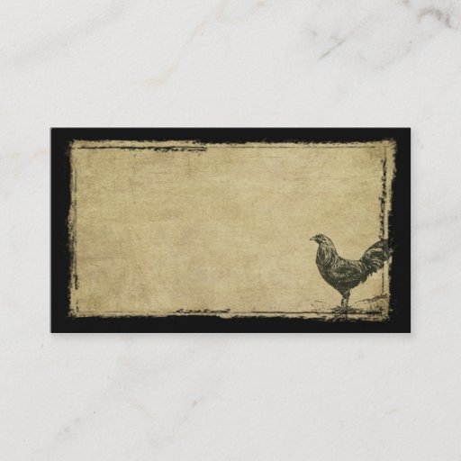 Customizable Lone Rooster- Prim Biz Cards Business Card Template