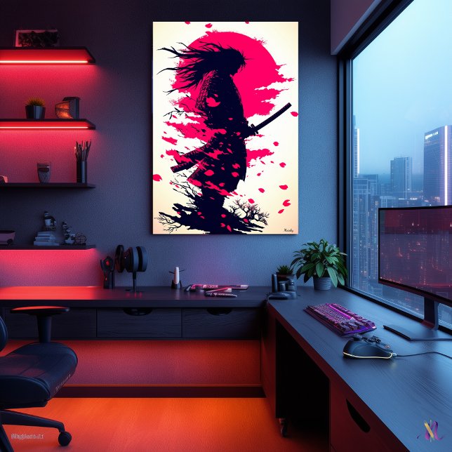 Lone Samurai Under the Sakura Moon Poster (Creator Uploaded)