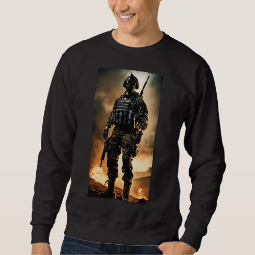 Lone Sentinel Black Commando Youth Tee Sweatshirt