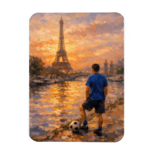 Lone Soccer Player Near La Seine Magnet