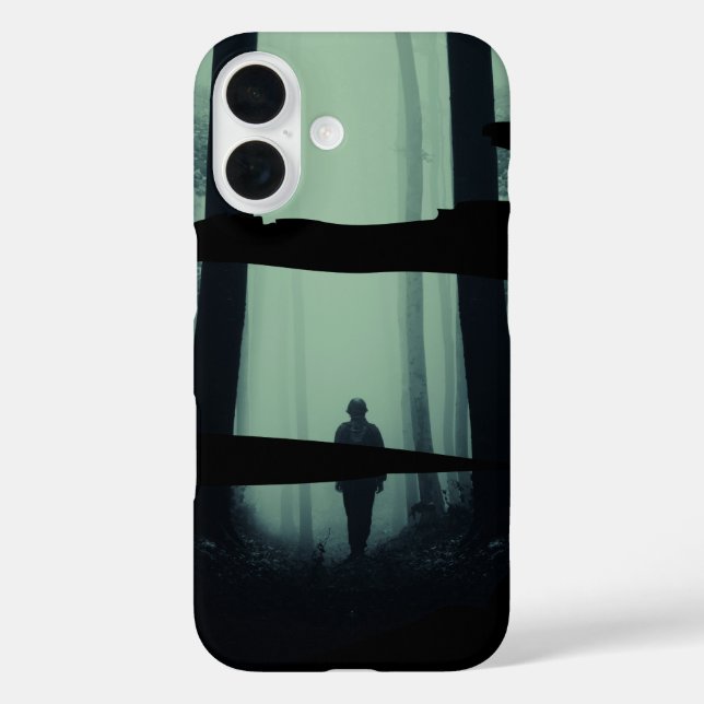 Lone Soldier in Woods iPhone 16 Case (Back)