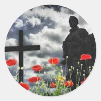 Lone Soldiers Ww1 Classic Round Sticker by Bubbleprint at Zazzle