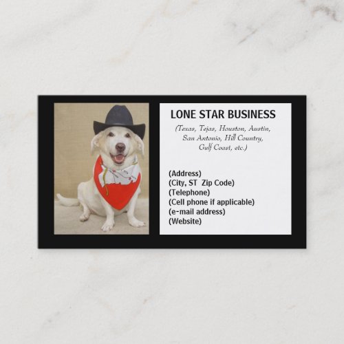 LONE STAR ANY BUSINESS BUSINESS CARD TEMPLATES