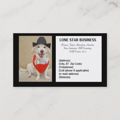 Customizable LONE STAR ANY BUSINESS BUSINESS CARD TEMPLATES