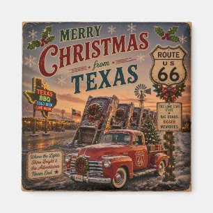 Lone Star Christmas Roadside Keepsake Magnet