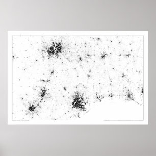 Lone Star Cities Census Dotmap Poster