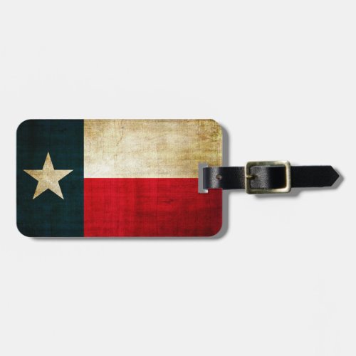 Lone Star Flag of Texas Grunge Rustic Patriotic Luggage Tag