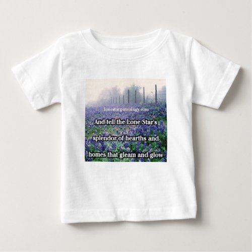 Lone Star Genealogy Poem Bluebonnet Baby T_Shirt