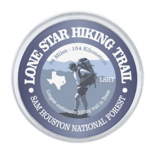 Lone Star Hiking Trail (BG) Silver Finish Lapel Pin