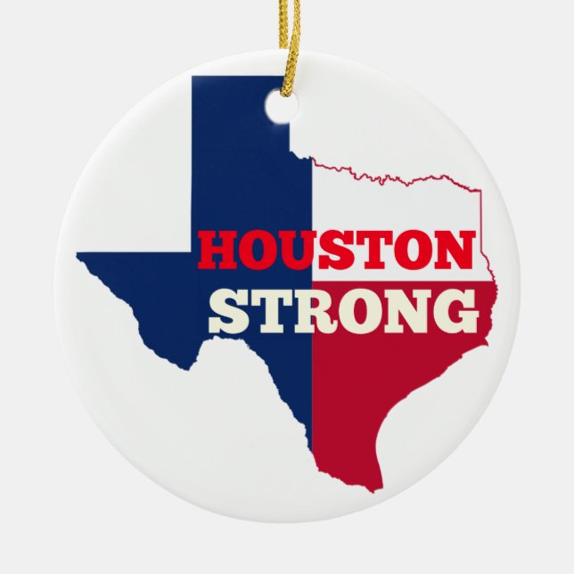 Lone Star "Houston Strong" Ceramic Ornament (Front)