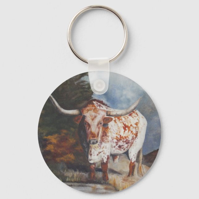 Lone Star Longhorn Keychain (Front)
