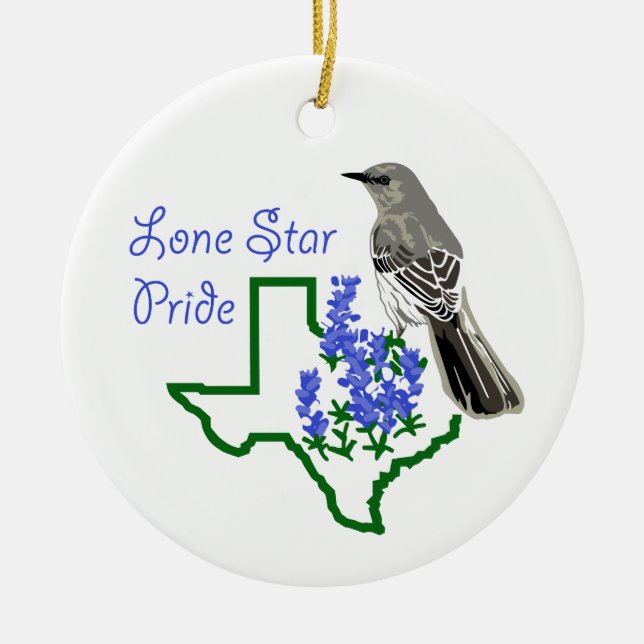 Lone Star Pride Ceramic Ornament (Front)