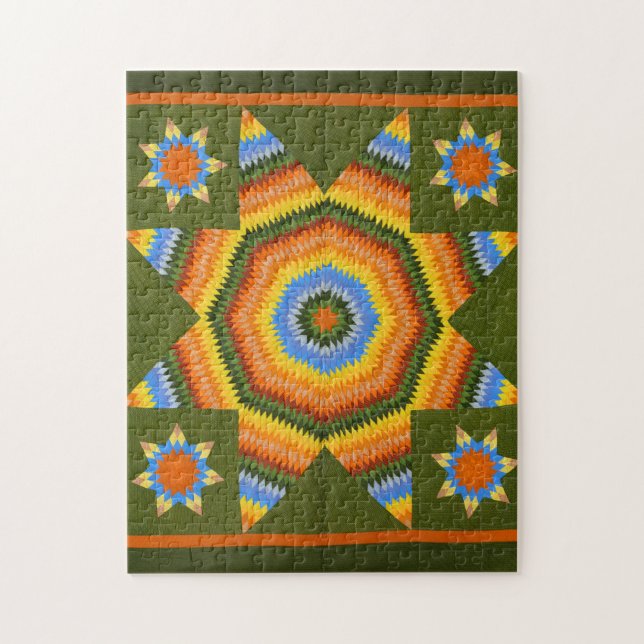 Lone Star quilt Jigsaw Puzzle (Vertical)