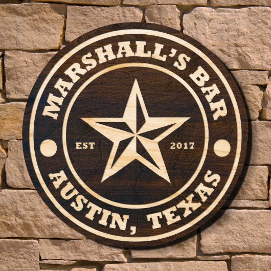 Lone Star Signature Series Wooden Bar Sign (Front)
