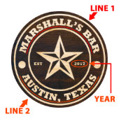 Lone Star Signature Series Wooden Bar Sign (Example)
