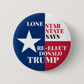 Lone Star State for Trump 2020 Button