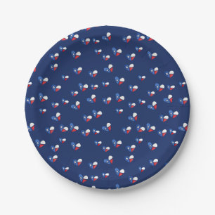 Lone Star State Texas Flag Heart Paper Plates