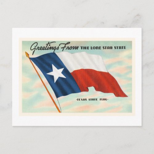 Lone Star State Texas TX Vintage Travel Souvenir Postcard