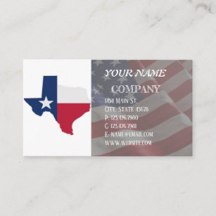 Lone Star Texas Flag and Map Business Card