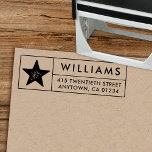 Lone Star Texas | Self-Inking Return Address Self-inking Stamp<br><div class="desc">This classic self-inking return address stamp features a box with three sections: one with a rustic star illustration, one for your surname name, and one for your address. It is a fun take on the classic return address stamp. This self-inking return address stamp would make a wonderful birthday or holiday...</div>