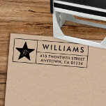 Lone Star Texas | Self-Inking Return Address Stamp<br><div class="desc">This classic self-inking return address stamp features a box with three sections: one with a rustic star illustration, one for your surname name, and one for your address. It is a fun take on the classic return address stamp. This self-inking return address stamp would make a wonderful birthday or holiday...</div>