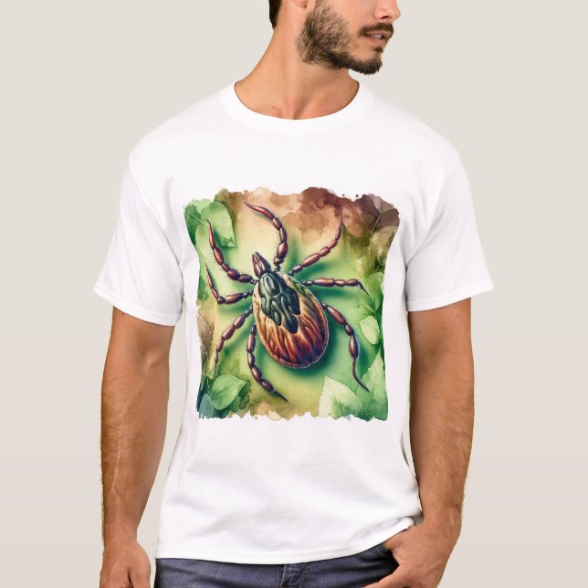 Lone Star Tick Painting REF86 - Watercolor T-Shirt (Front)