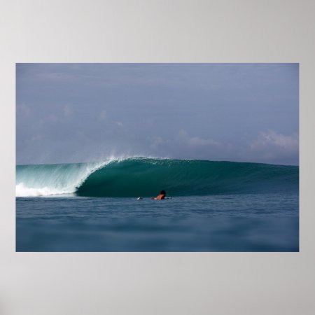 Lone Surfer Sumatra Surfing Poster